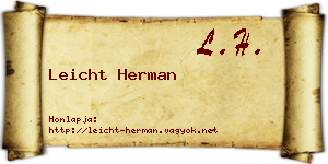 Leicht Herman névjegykártya